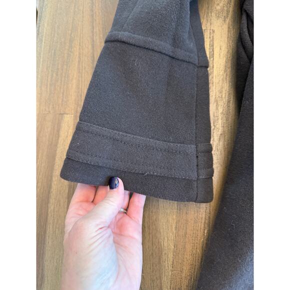 Vince Camuto Black Wool Cashmere Blend Belted Coat With Gold Buttons Medium - Picture 4 of 6